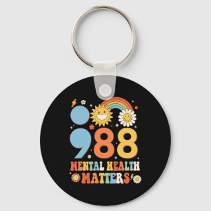 Llavero Retro Groovy 988 Problemas De Salud Mental Suicidi