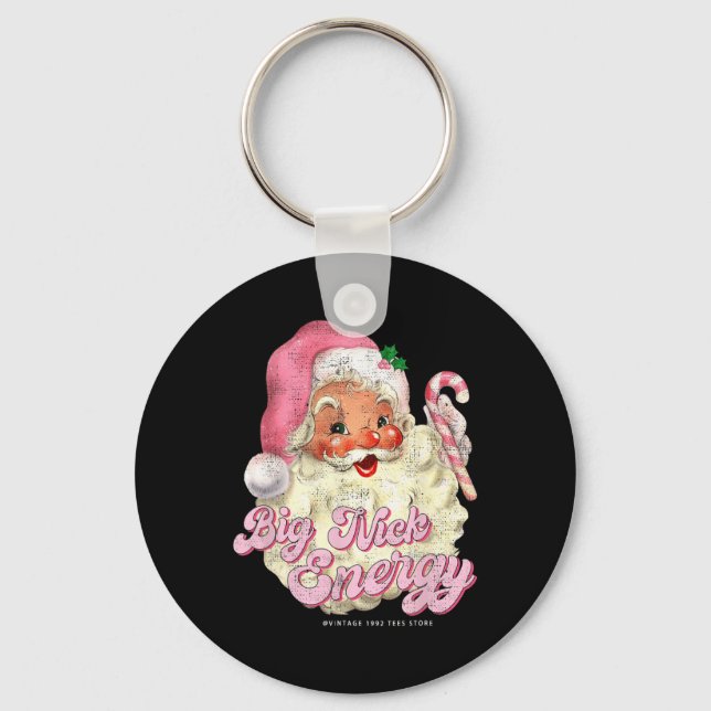 Llavero Retro Groovy Big Nick Santa Energy Pink Santa Chri (Anverso)