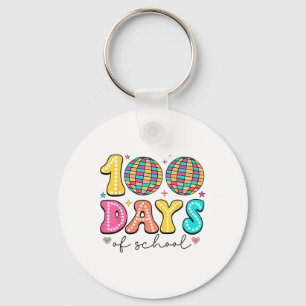 Llavero Retro Groovy Disco, 100 Días De Profesora Escolar