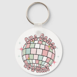 Llavero Retro Groovy Disco Ball Rosa, De Un Baile A La Vez