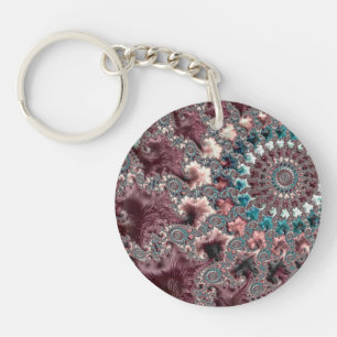 Llavero Retro Groovy Ecléctico Bohemio Espiral Fractal