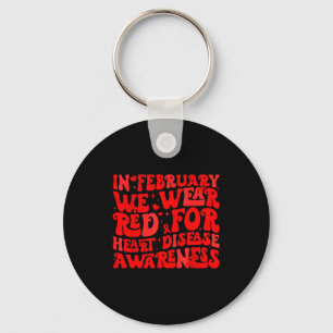 Llavero Retro Groovy En Febrero Usamos Rojo Enfermedad Del