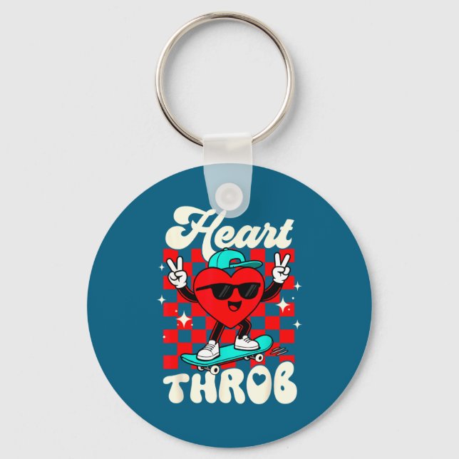 Llavero Retro Groovy Heart Throb Valentines Day Toddlers B (Anverso)