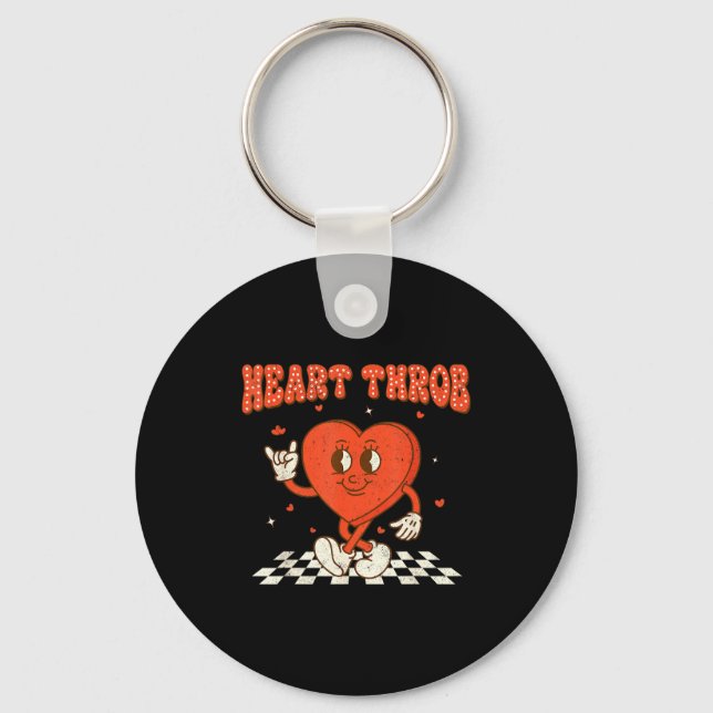 Llavero Retro Groovy Heart Throb Valentines Day Toddlers B (Anverso)
