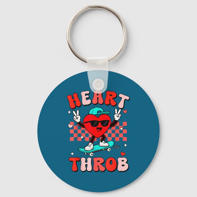 Llavero Retro Groovy Heart Throb Valentines Day Toddlers B (Anverso)