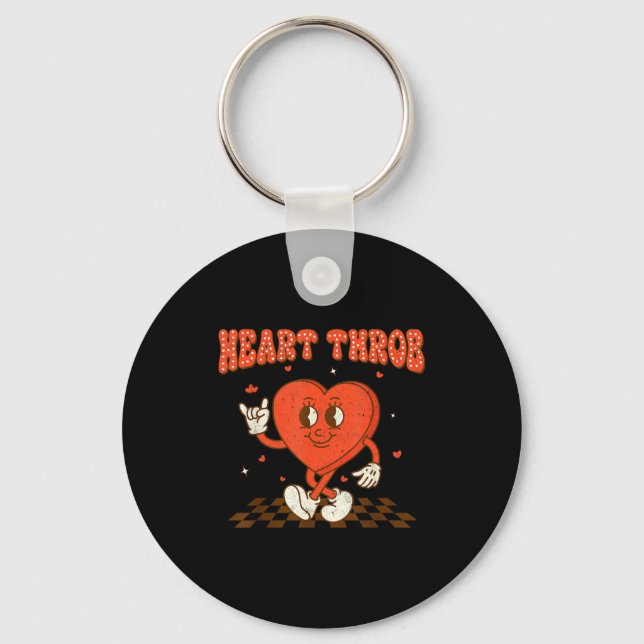 Llavero Retro Groovy Heart Throb Valentines Day Toddlers B (Anverso)
