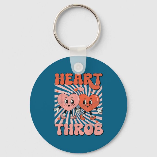 Llavero Retro Groovy Heart Throb Valentines Day Toddlers B (Anverso)