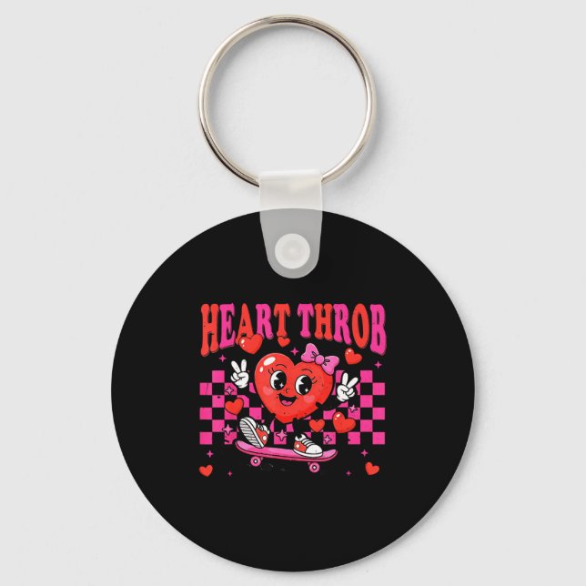Llavero Retro Groovy Heart Throb Valentines Day Toddlers G (Anverso)