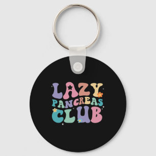 Llavero Retro Groovy Lazy Pancreas Club Tipo 1 Diabetes Aw