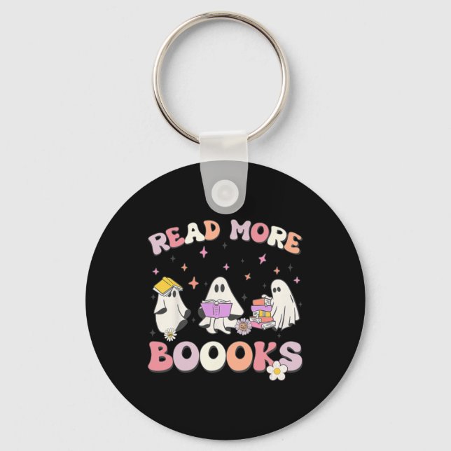 Llavero retro Groovy Leer más libros Ghost Boo ghoul diver (Anverso)