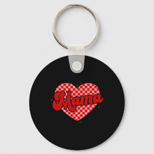 Llavero Retro Groovy Mama Es Mi Valentín De Corazón Cálido