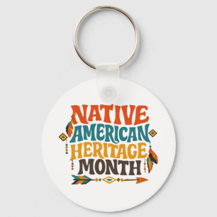 Llavero Retro Groovy Mes de la Herencia Nativa Americana