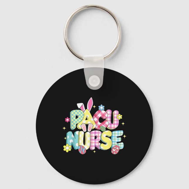 Llavero Retro Groovy Pacu Enfermera Bunny Ear Funny Gif Pa (Anverso)
