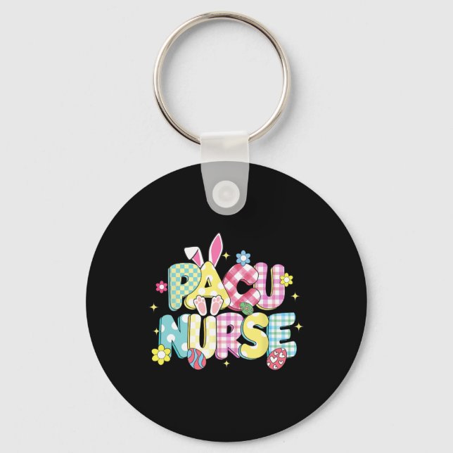 Llavero Retro Groovy Pacu Enfermera Bunny Ear Funny Gif Pa (Anverso)