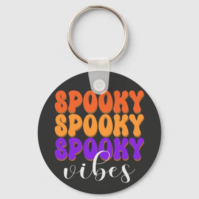 Llavero Retro Groovy Spooky Vibes Halloween (Anverso)