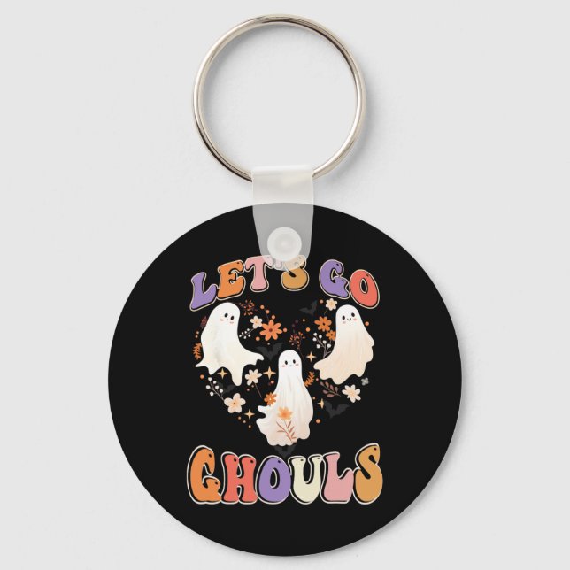 Llavero Retro Groovy Vamos Ghouls Funny Coupl de Halloween (Anverso)