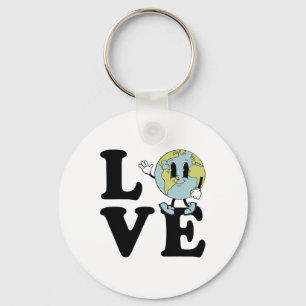Llavero Retro Groovy World Love Earth Day Environmental