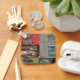 Llavero Retro Grunge Classic Car