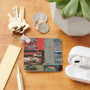 Llavero Retro Grunge Classic Car