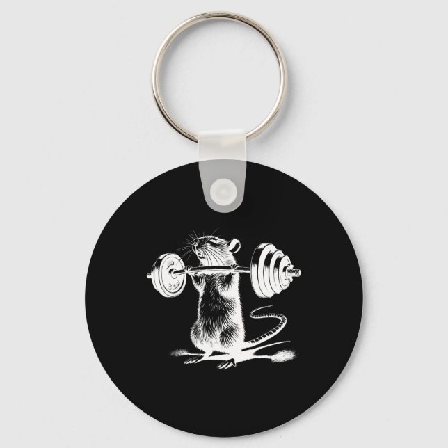 Llavero Retro Gym Rat Fitness Bodybuilding Workout Weight  (Anverso)