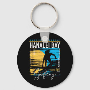 Llavero Retro Hanalei Y Kauai Costa Norte Surfing Surf Haw