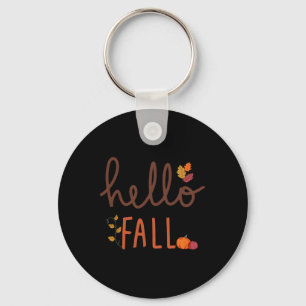 Llavero Retro Hello Fall Leopard Pumpkin Temporada Otoño T