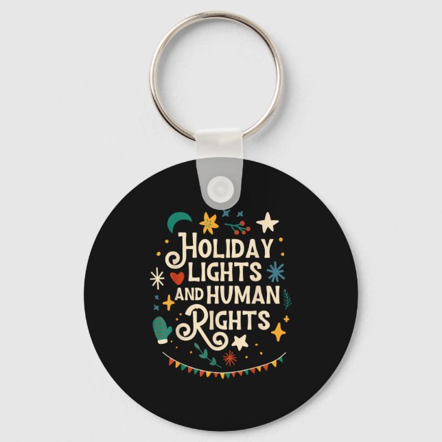 Llavero Retro Holiday Lights And Human Rights Suprters Chr (Anverso)
