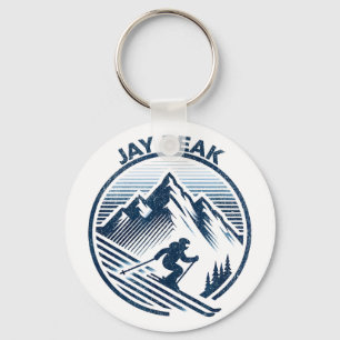 Llavero Retro jay peak vermont esquí esquiador azul vintag