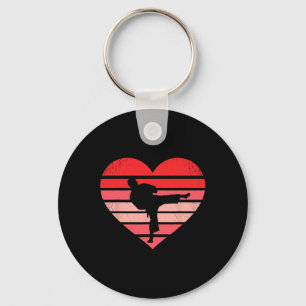 Llavero Retro Karate Judo Corazón Valentine Martial Art Bo
