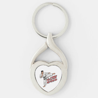 Llavero Retro Karate Martial Arts Fighter High Kick