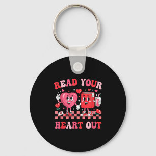 Llavero Retro Leer tu corazón Valentines Teacher Booki