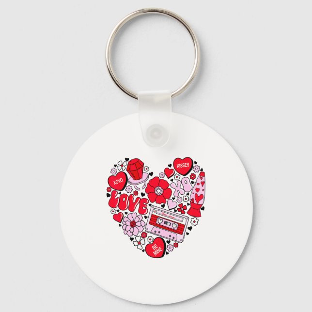 Llavero Retro Love Valentines Day Xoxo Conversation Hearts (Anverso)