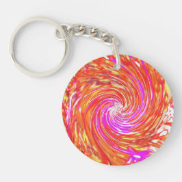Llavero Retro Magenta y colores otoñales Swirl floral