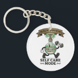 Llavero Retro Magic Potion Self Care Mode Fitness Gift<br><div class="desc">Fuel your daily routine with this 'Self Care Mode' magic potion. Featuring a classic 1930s rubber hose animation style,  this unique Botto design is the perfect gift for fitness lovers,  gym goers,  and anyone prioritizing their mental and physical health. Vibrant green accents on a retro vintage bottle.</div>