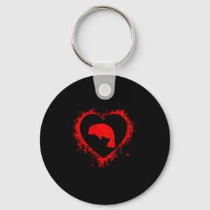 Llavero Retro Manatí Día de San Valentín Corazón Forma Mi