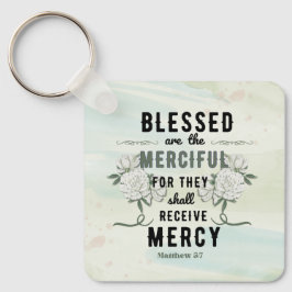 Llavero Retro Matthew 5:7 Biblia Verse Keychain