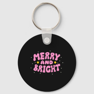 Llavero Retro Merry And Bright Holiday Design