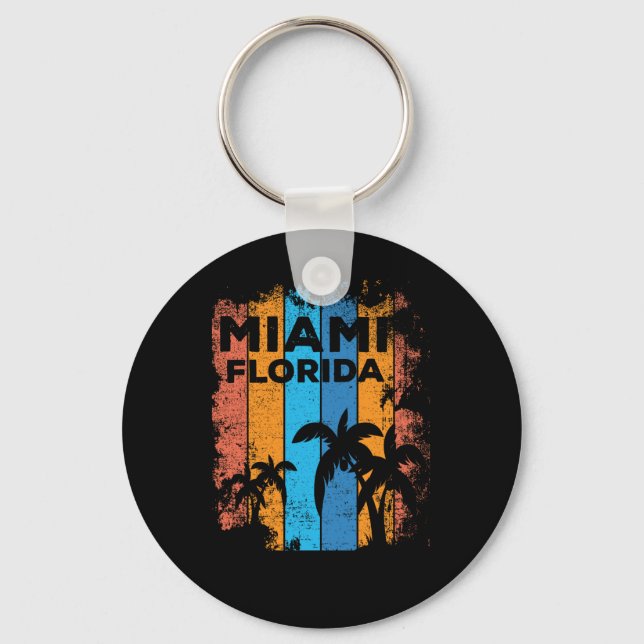 Llavero Retro Miami Florida Beach Souvenir (Anverso)