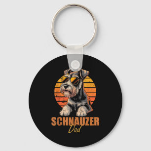 Llavero Retro Miniatura Schnauzer Papá Divertido Perro Vin