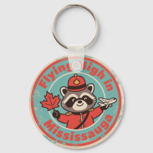 Llavero Retro Mississauga Mapache Montado