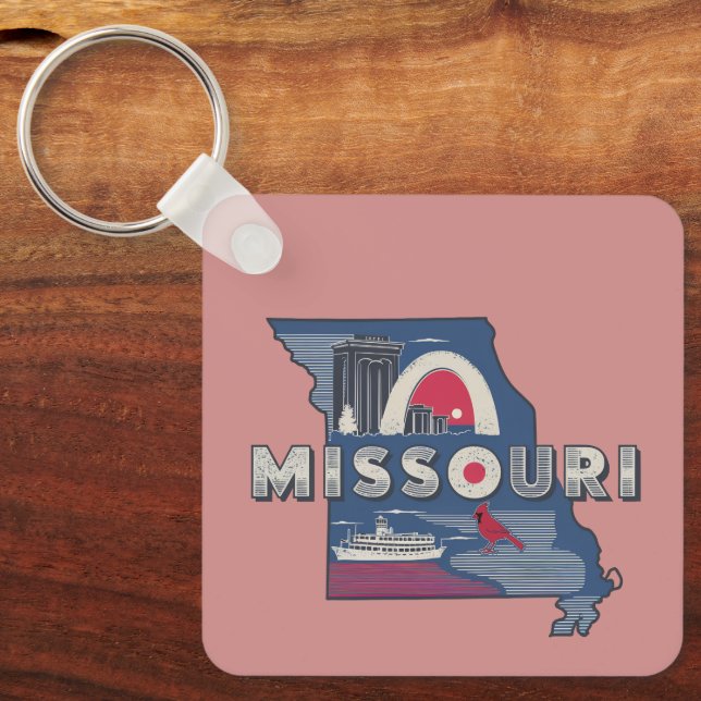 Llavero Retro Missouri Silhouette (Anverso)