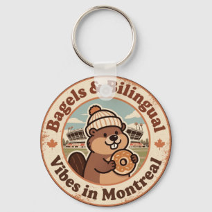 Llavero Retro Montreal Beaver & Bagel