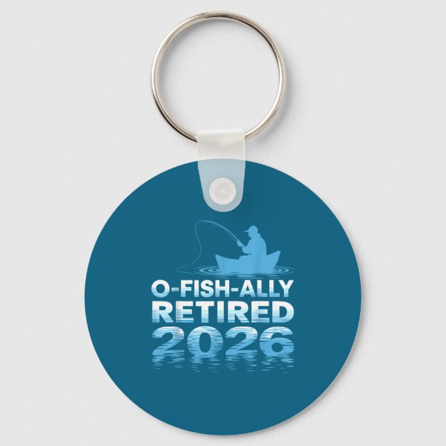 Llavero Retro O-fish-ally Retired 2026 Fisherman Fishing R (Anverso)
