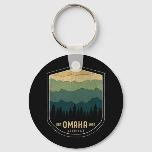 Llavero Retro Omaha Nebraska NE Montañas del Estado Vintag