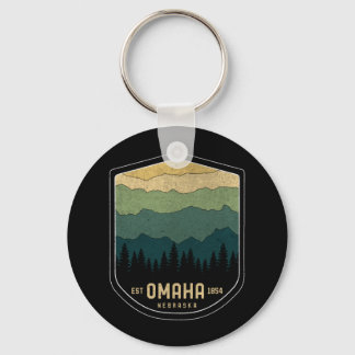 Llavero Retro Omaha Nebraska NE Montañas del Estado Vintag
