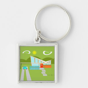 Llavero Retro Palm Springs House Keychain