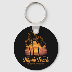 Llavero Retro Palm Tree Sunset South Carolina Myrtle Beach