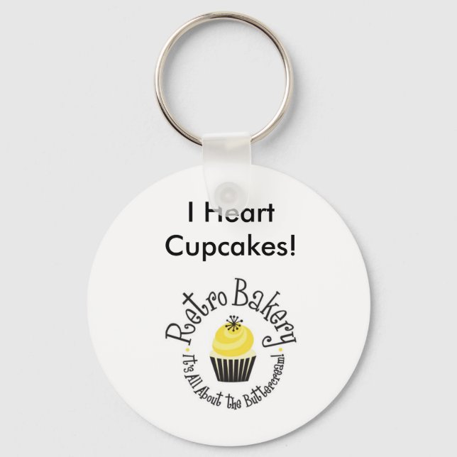 Llavero Retro Panadería I Corazón Cupcakes Key Chain! (Anverso)