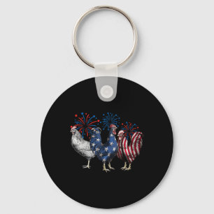 Llavero Retro Patriótico Usa Pollo Usa Hen 4 De Julio Fu