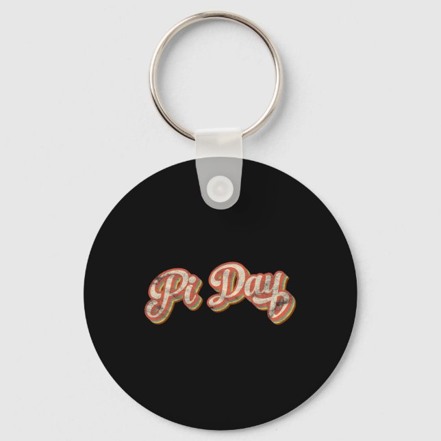 Llavero Retro Pi Day regalo de texto profesor de matemátic (Anverso)